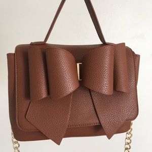 Large Bow Cognac Brown Harajuku Kawaii Handbag Bag